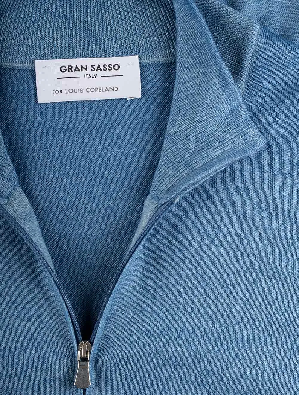 Mock Neck Half Zip Aqua