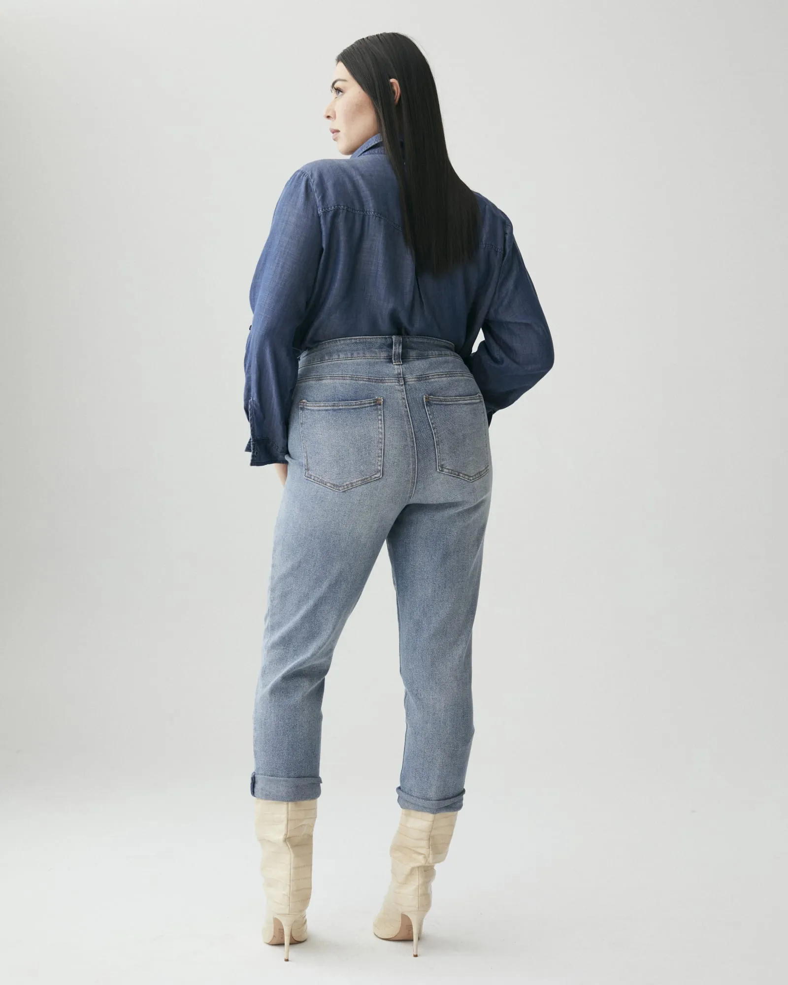 Myla Button-Down Chambray Shirt | Dark Wash