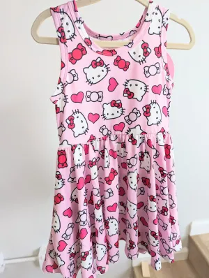 Pink Kitty Tank Twirl Dress