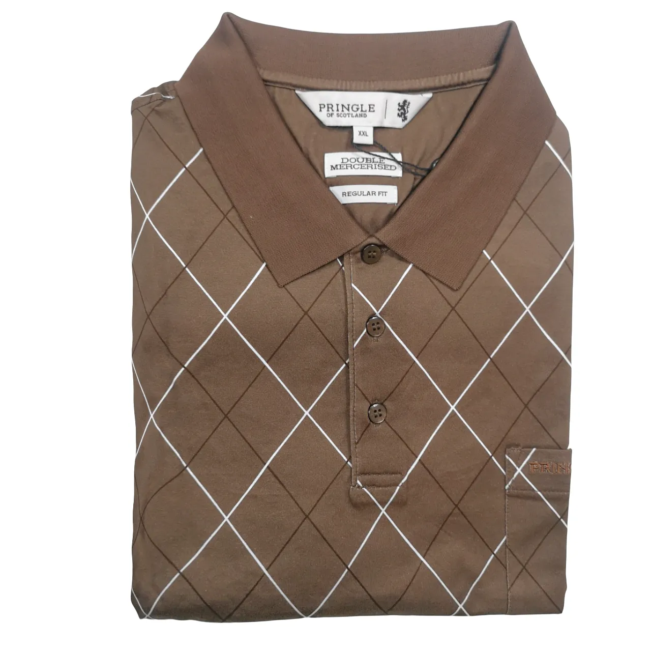 Pringle  Stone Brown Double Mecerized  Golfer