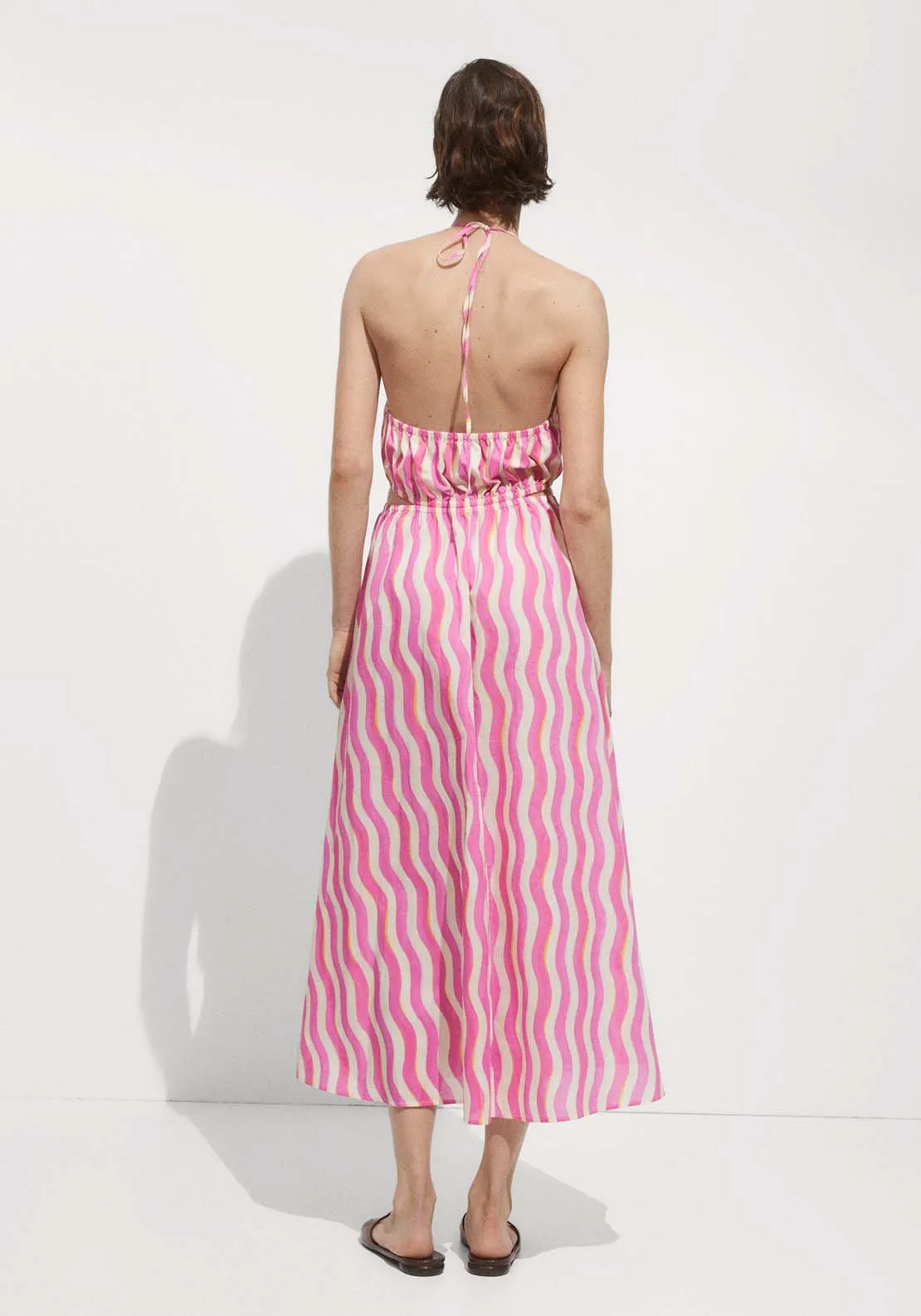 Printed dress with openings