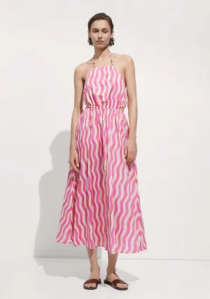Printed dress with openings