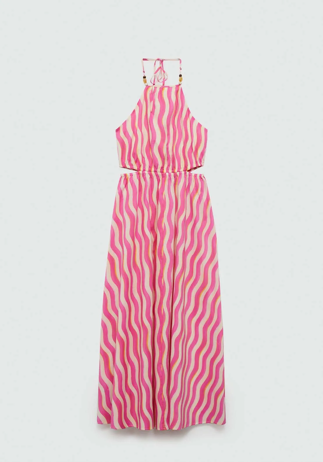 Printed dress with openings