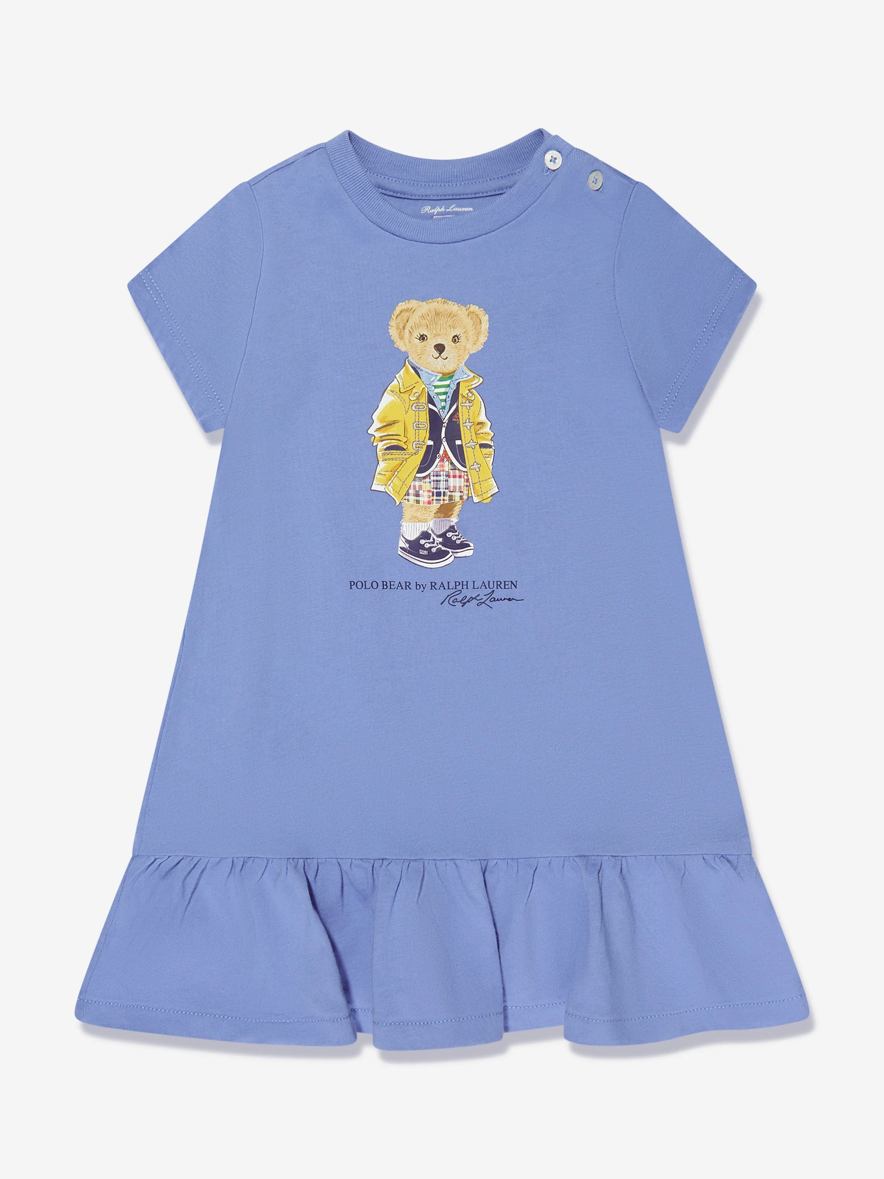 Ralph Lauren Baby Girls Bear Dress With Knickers in Blue