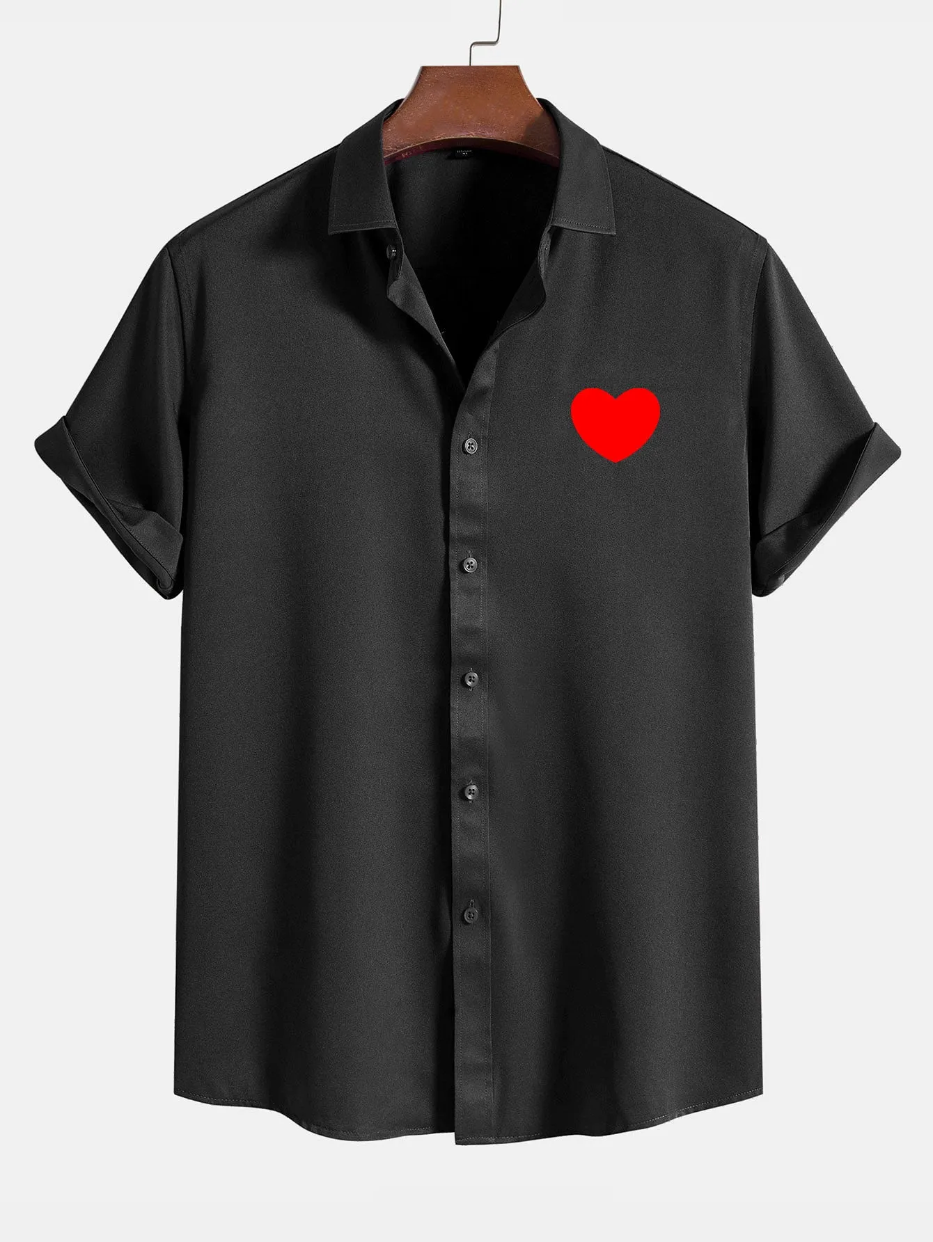 Red Heart Pattern Shirts