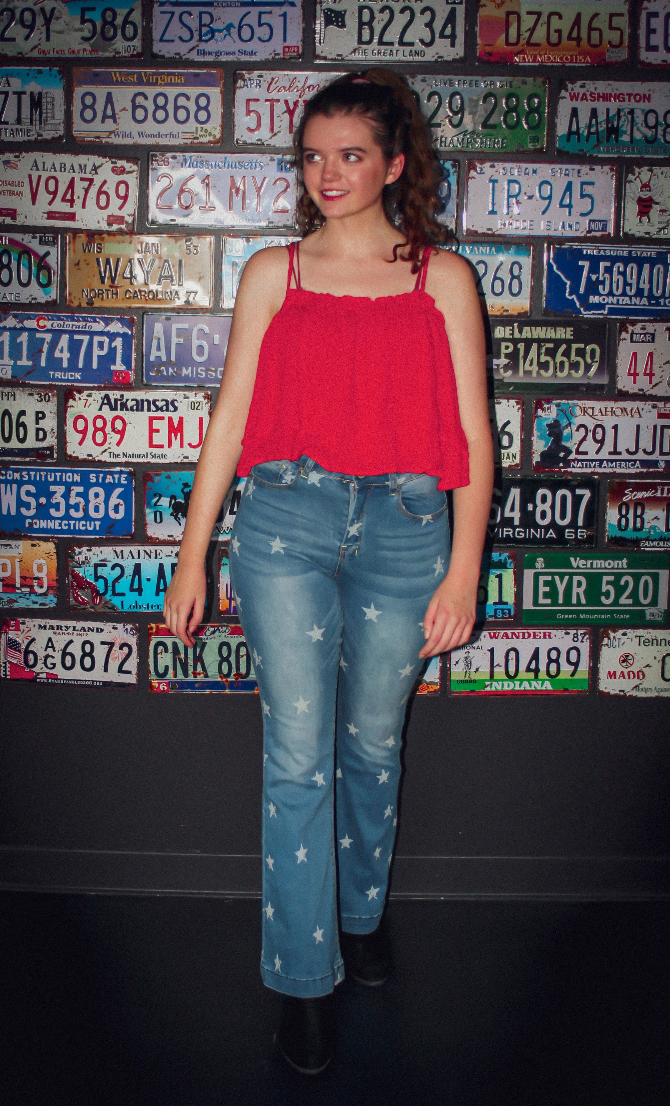 Red Layer Crop Tank