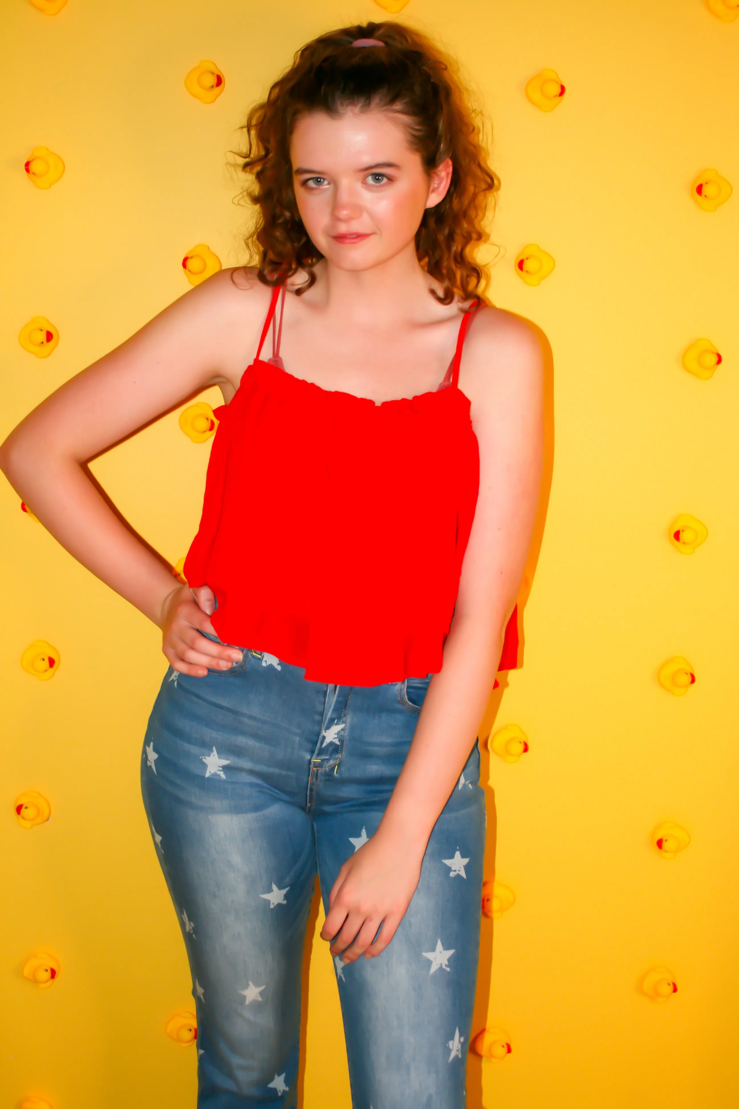 Red Layer Crop Tank