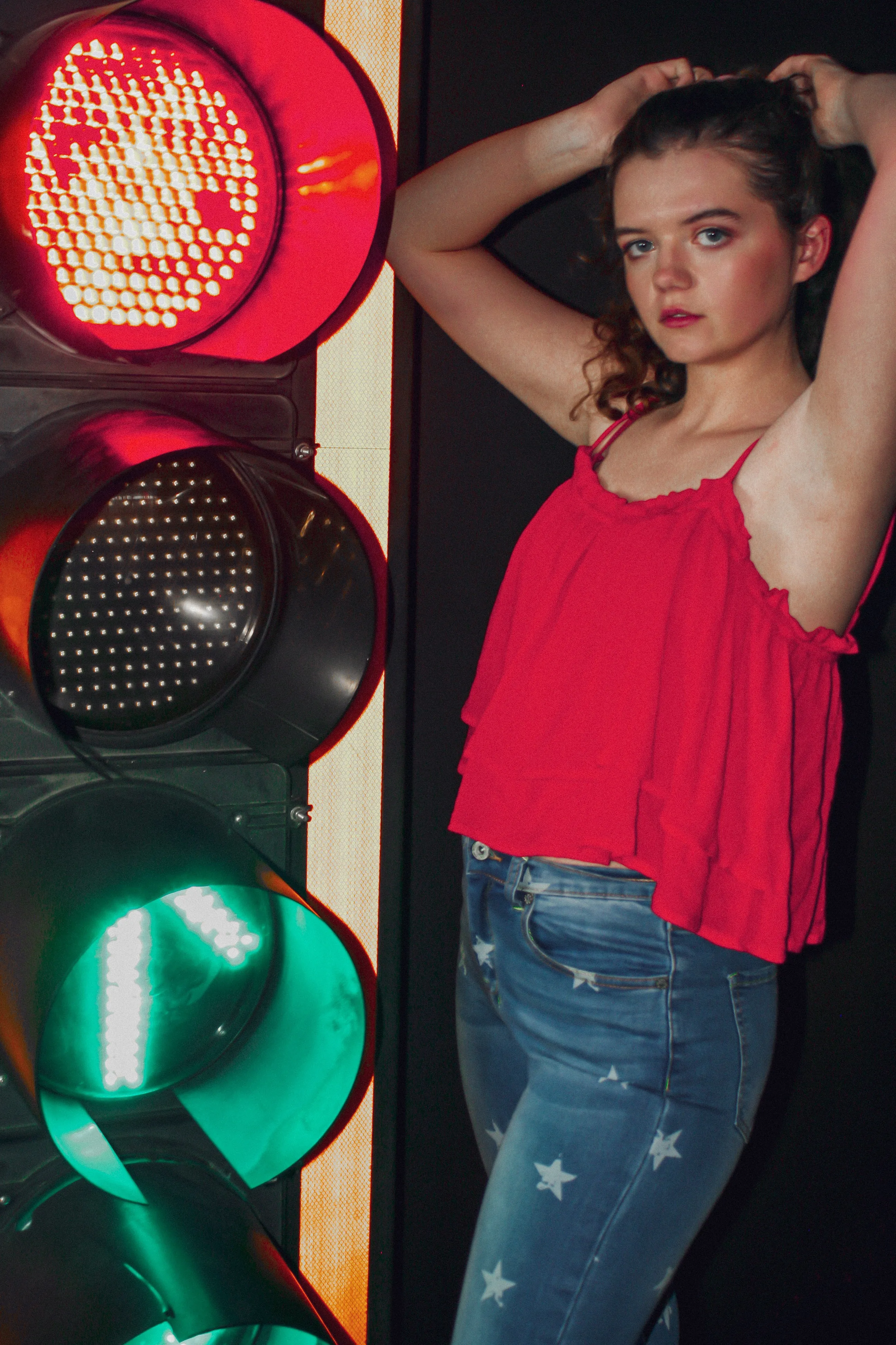 Red Layer Crop Tank
