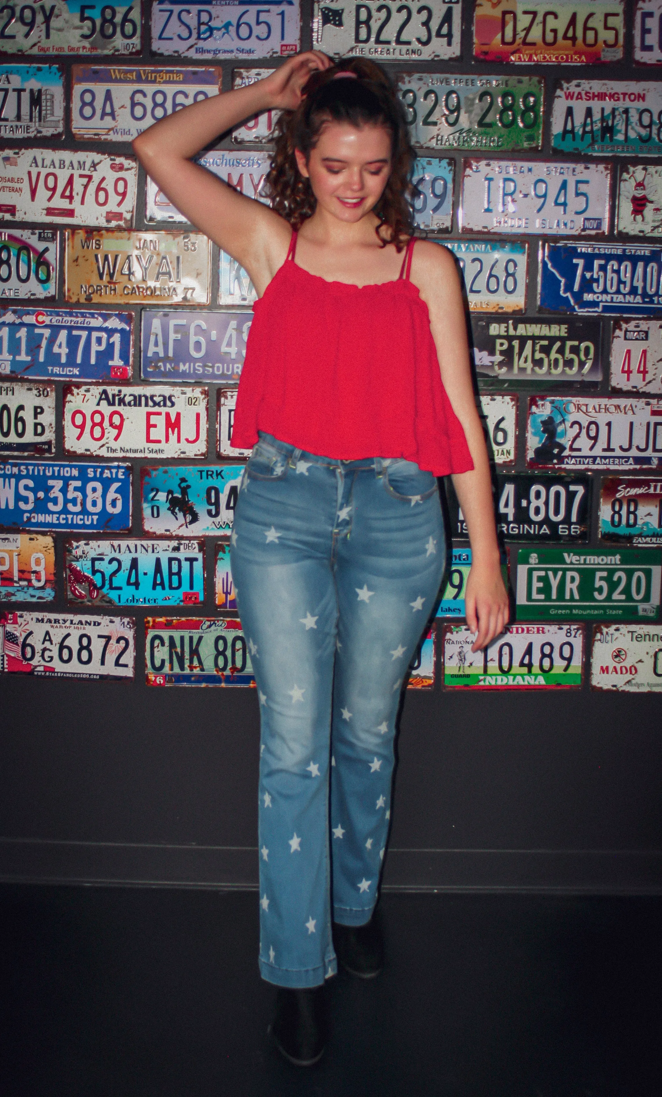 Red Layer Crop Tank