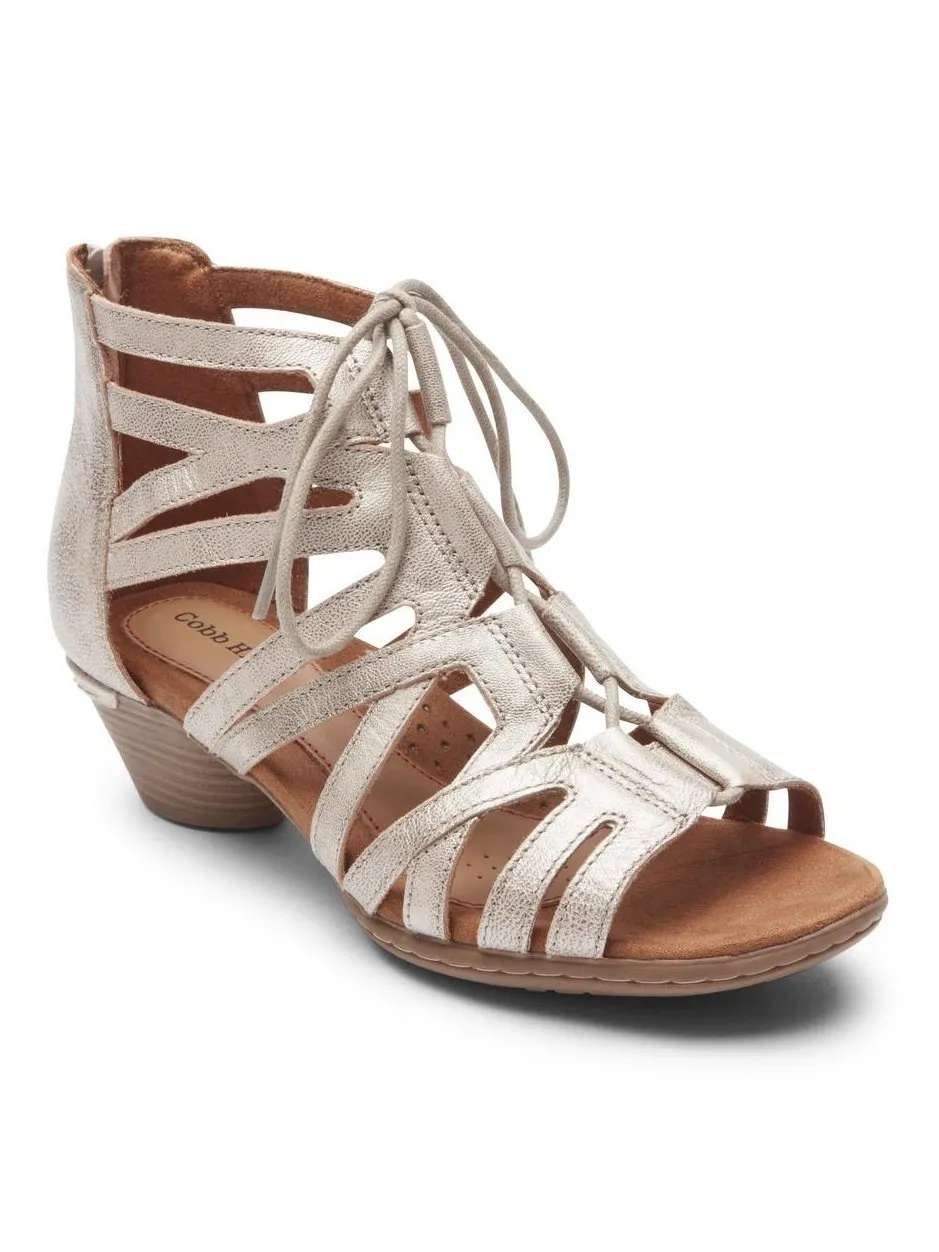 Rockport Womens Cobb Hill Laurel Caged Sandal Gold CH9184
