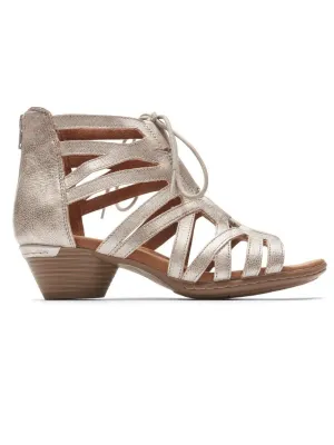 Rockport Womens Cobb Hill Laurel Caged Sandal Gold CH9184
