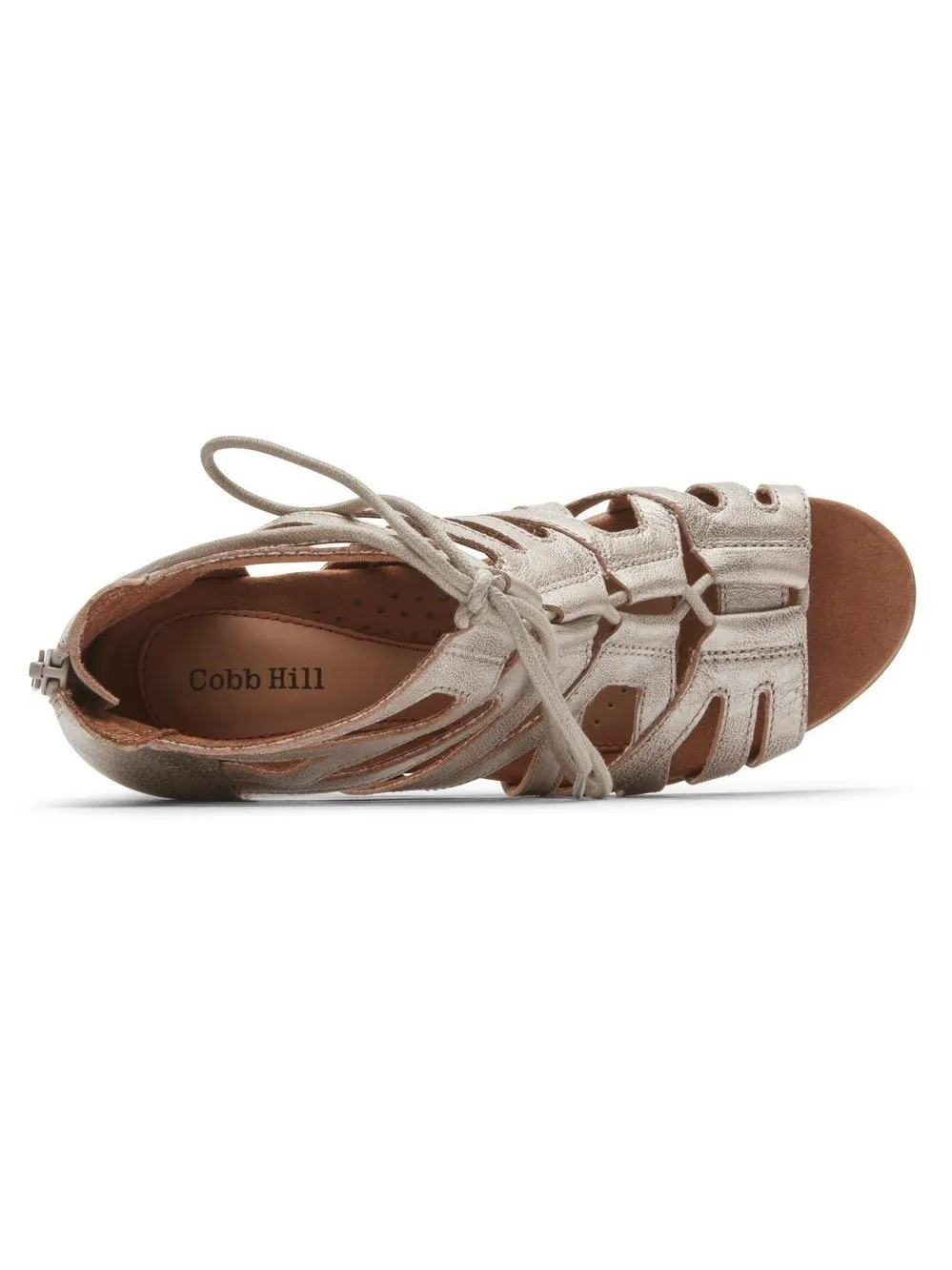 Rockport Womens Cobb Hill Laurel Caged Sandal Gold CH9184