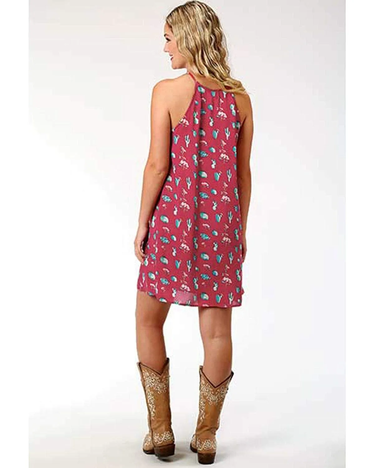 Roper Women's Cactus Print Trapeze Dress