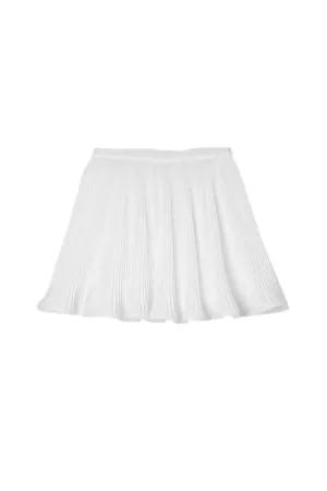 Ruffled Plissé-Satin Mini Skirt