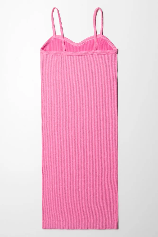 Seamless Strappy Dress Pink