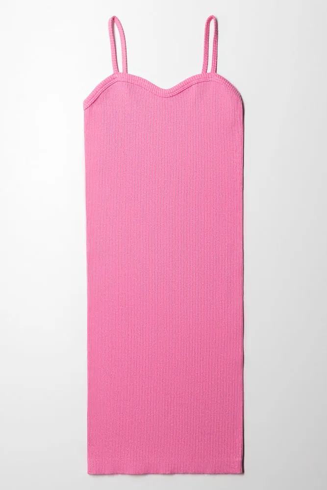 Seamless Strappy Dress Pink
