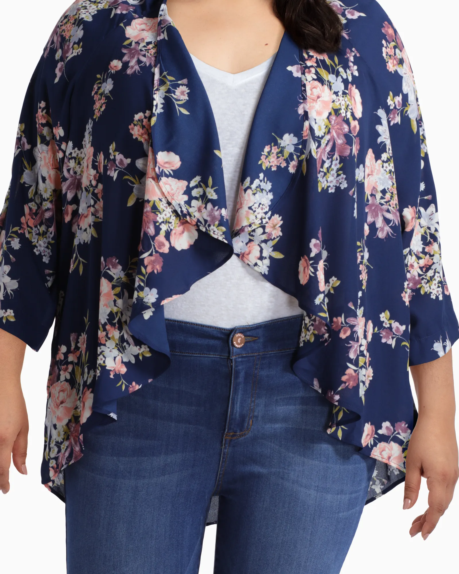 Selena Kimono | Azure Blue / Pink