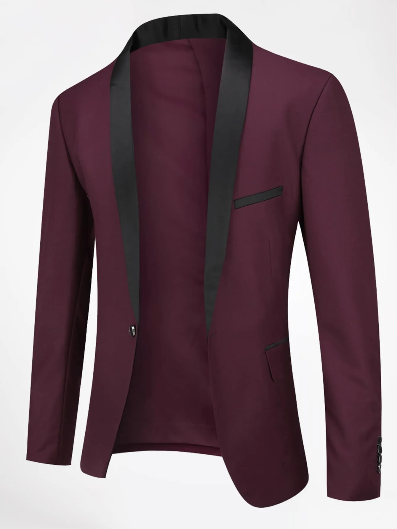 Shawl Collar Single Button Single Breasted Blazer