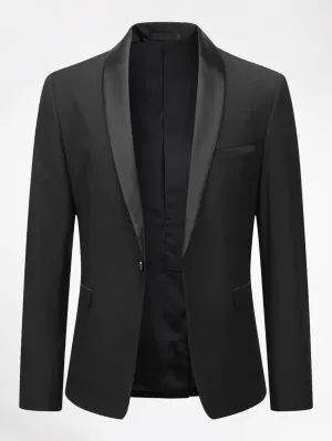 Shawl Collar Single Button Single Breasted Blazer