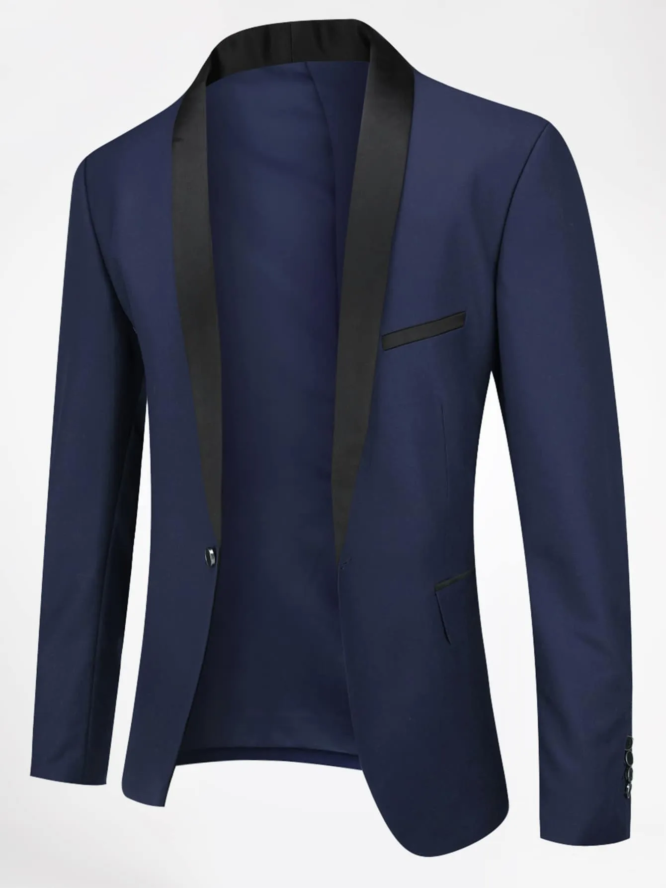 Shawl Collar Single Button Single Breasted Blazer