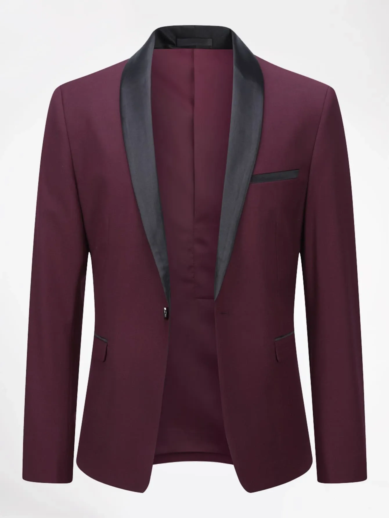Shawl Collar Single Button Single Breasted Blazer