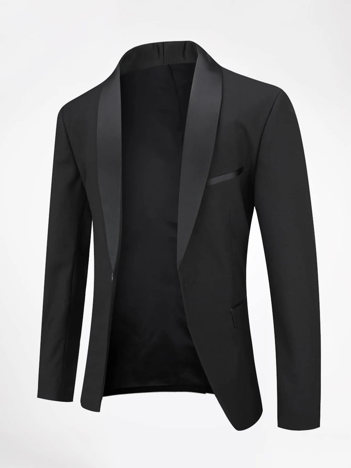 Shawl Collar Single Button Single Breasted Blazer