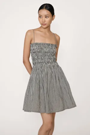 Strappy Bodice Mini Dress - Gingham