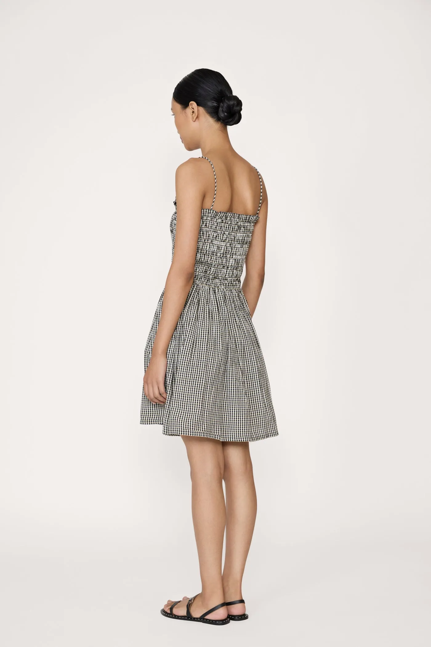 Strappy Bodice Mini Dress - Gingham