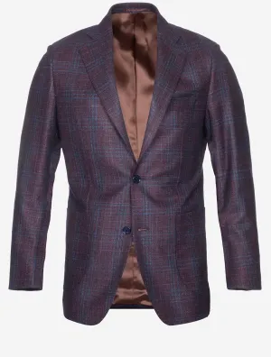 Subtle Check Jacket Burgundy