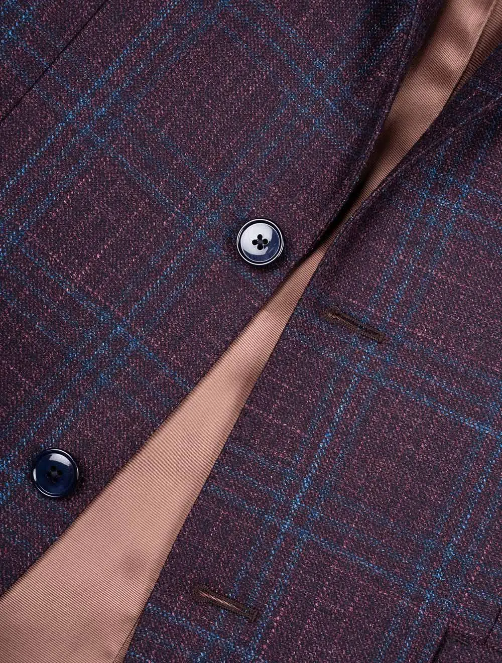Subtle Check Jacket Burgundy