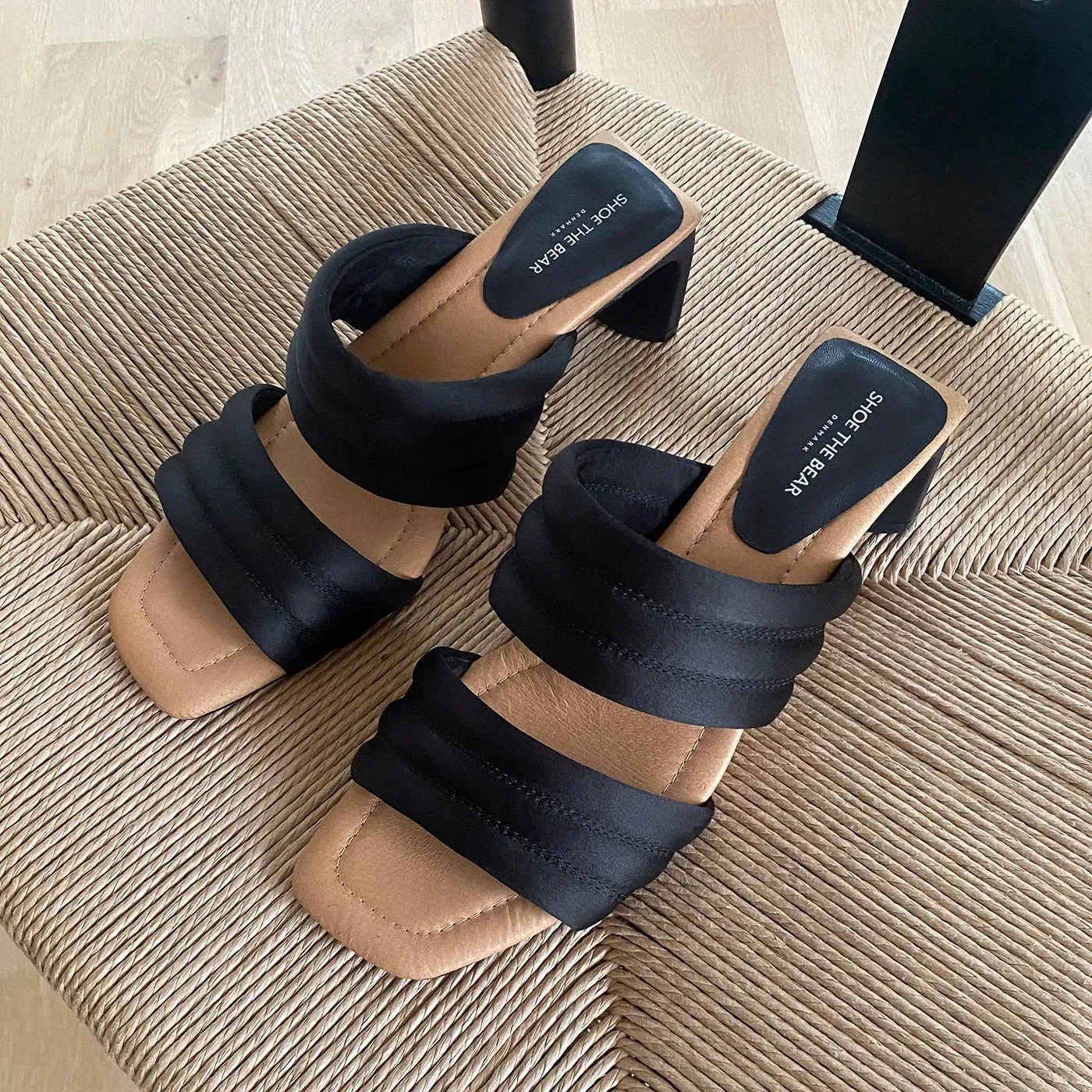Sylvi Heel (Black Satin)