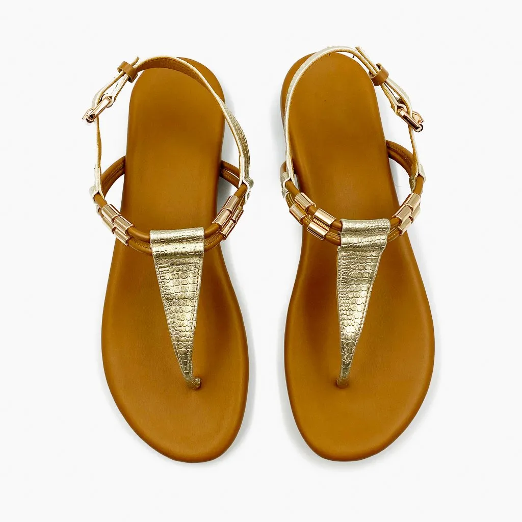 Textured T Bar Sandals