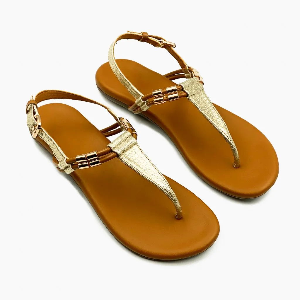 Textured T Bar Sandals