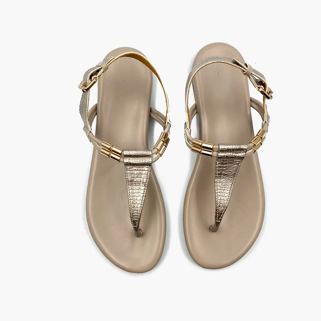 Textured T Bar Sandals