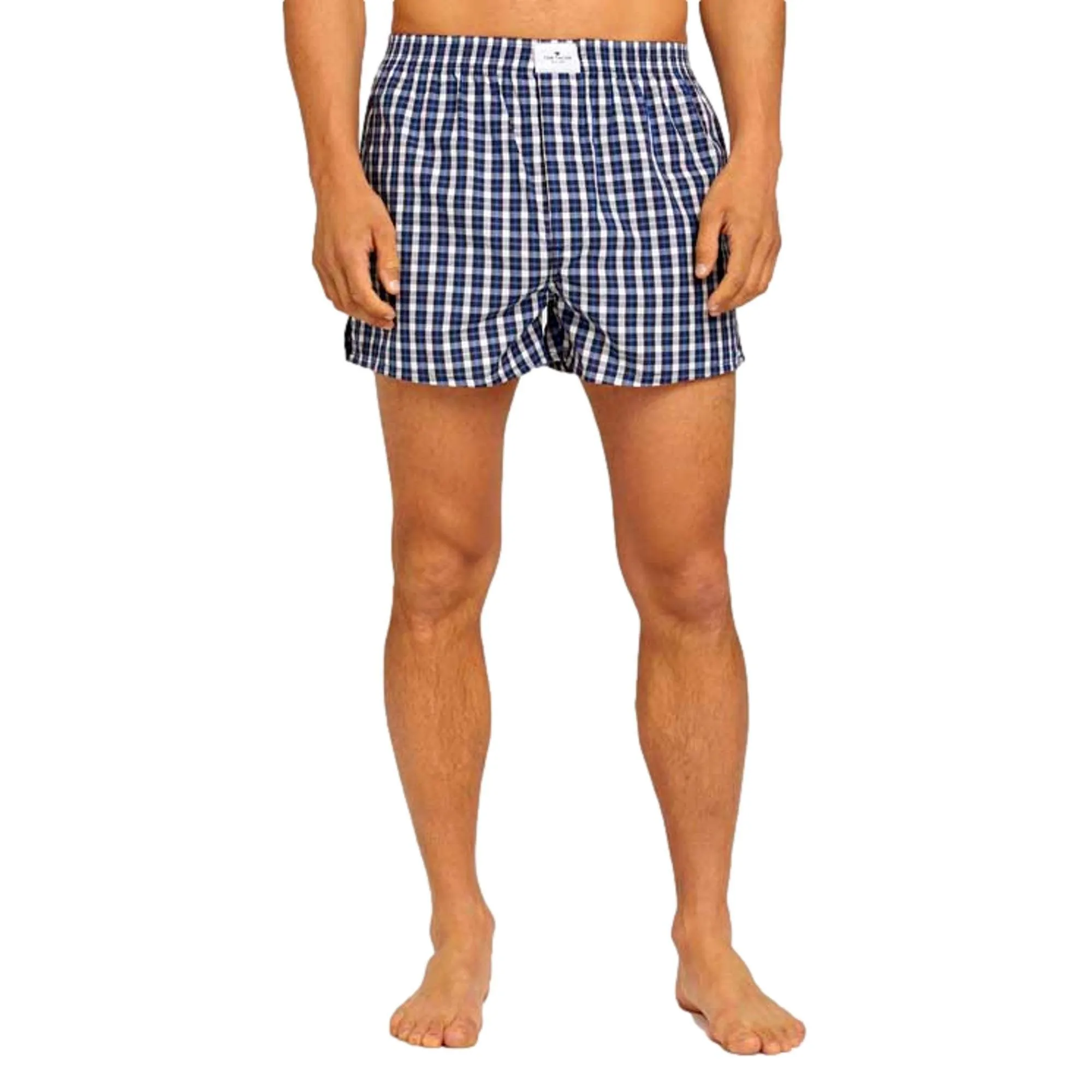 Tom Tailor Men's Woven Boxer Shorts 2 Pack - Navy-Medium-Check