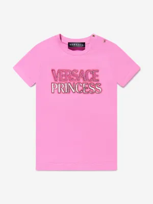 Versace Baby Girls Princess Logo Dress in Pink