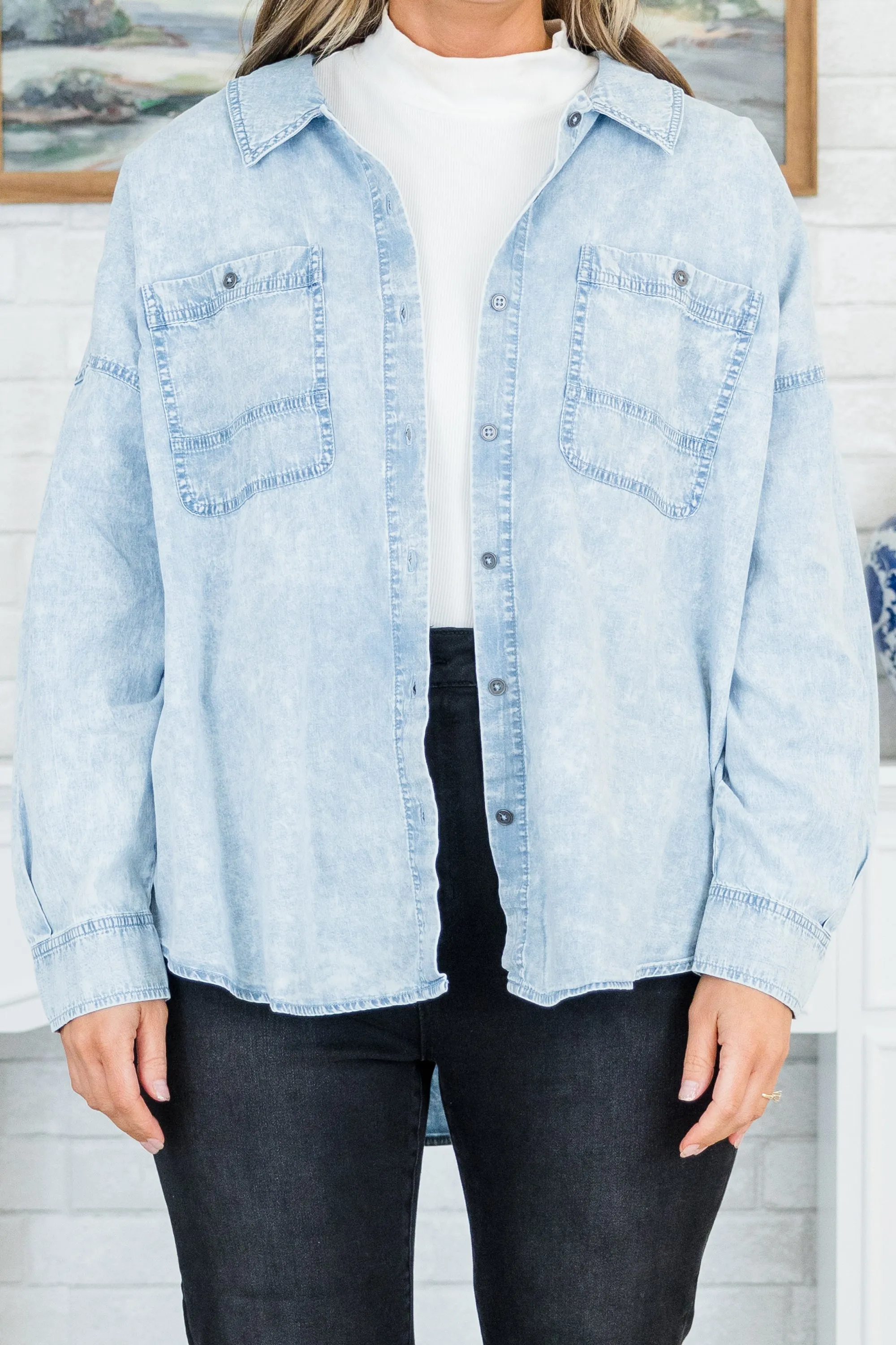 Work Things Out Top, Light Indigo