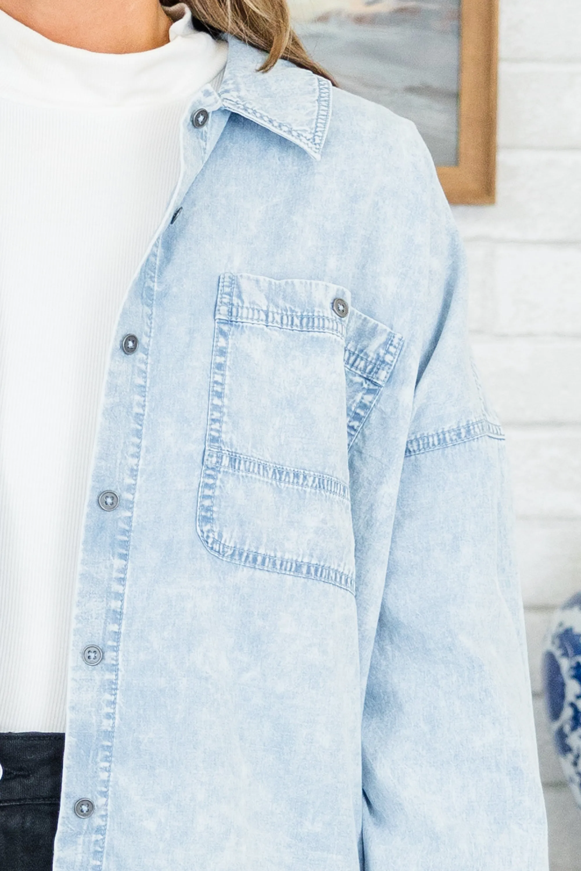 Work Things Out Top, Light Indigo